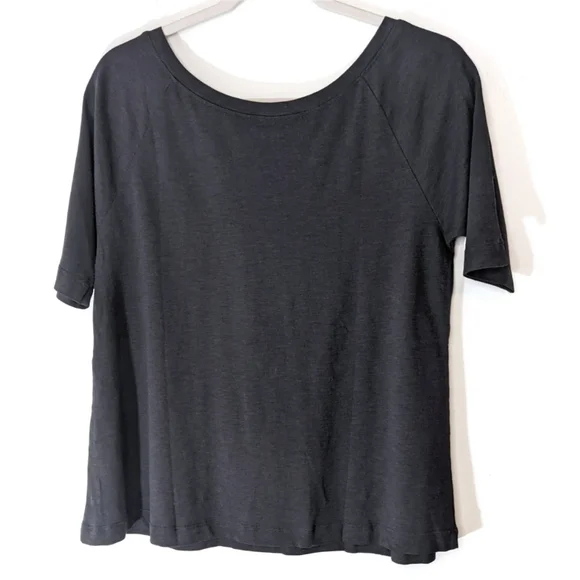Garnet Hill Essential Short Elbow Sleeve Charcoal Gray Small - Picture 2 of 5